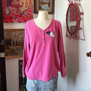 sanrio hello kitty hot pink long sleeve thermal top
